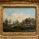 Old oil painting on canvas countryside landscape 19th