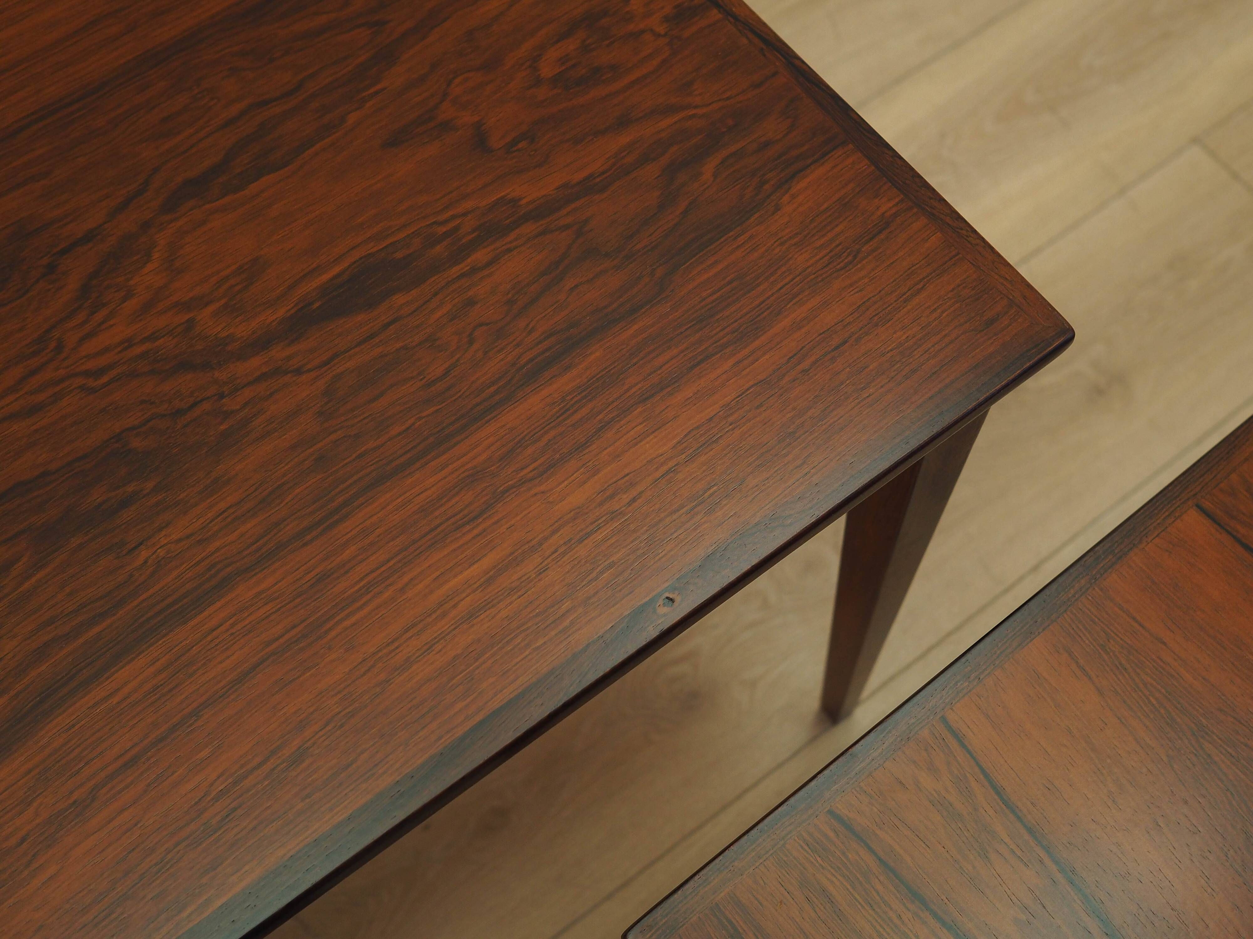 Set of three rosewood coffee tables, Danish design, 1960s, made in Denmark
