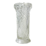 Vintage glass vase with geometric pattern