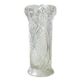 Vase vintage en verre motif géométrique