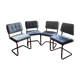4 leather chairs black