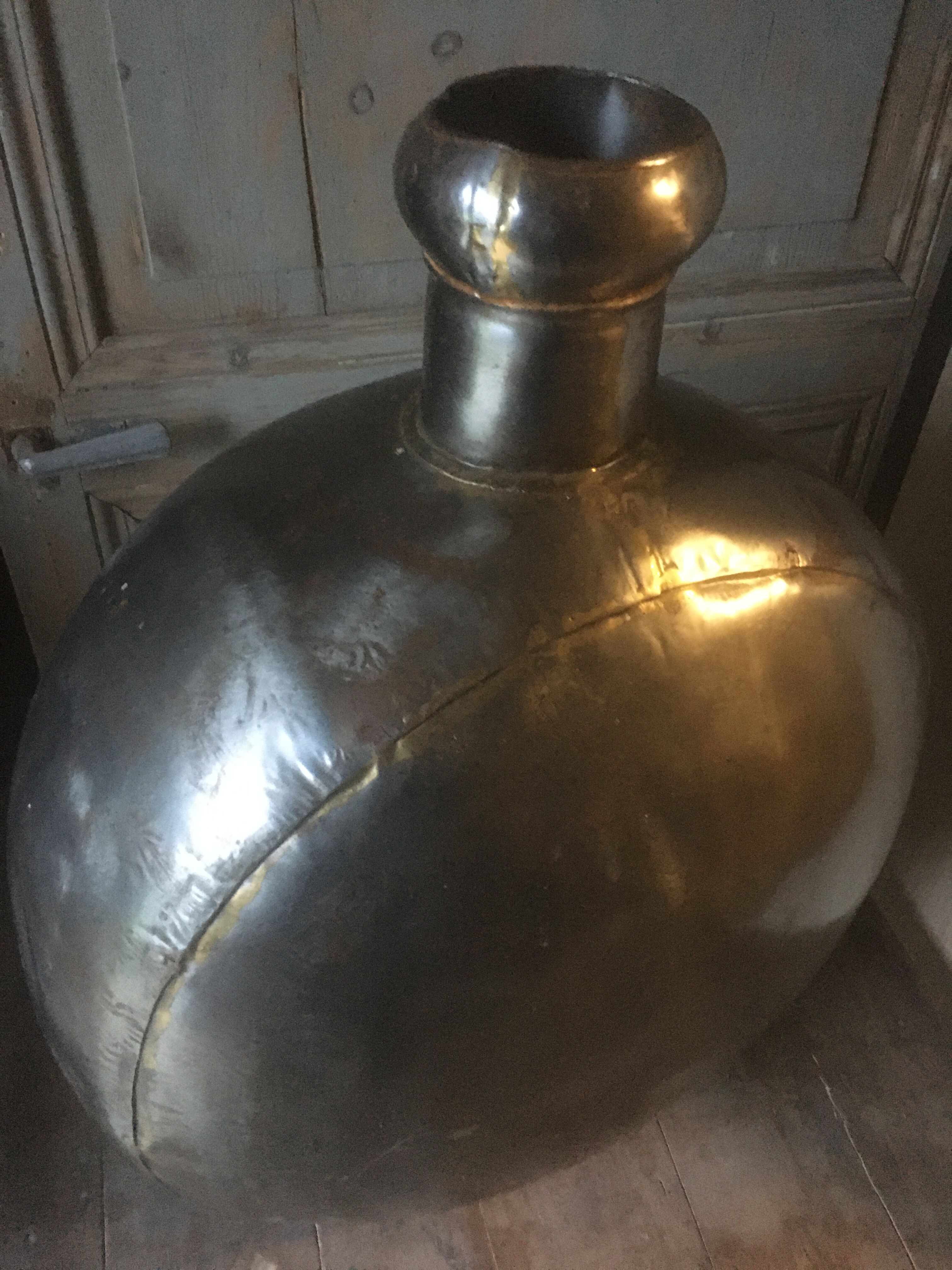 Pair of Radjasthan water bottles in polished metal