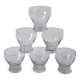 lot de 6 verres à vin en verre ciselé 1960 9 X 8 cm