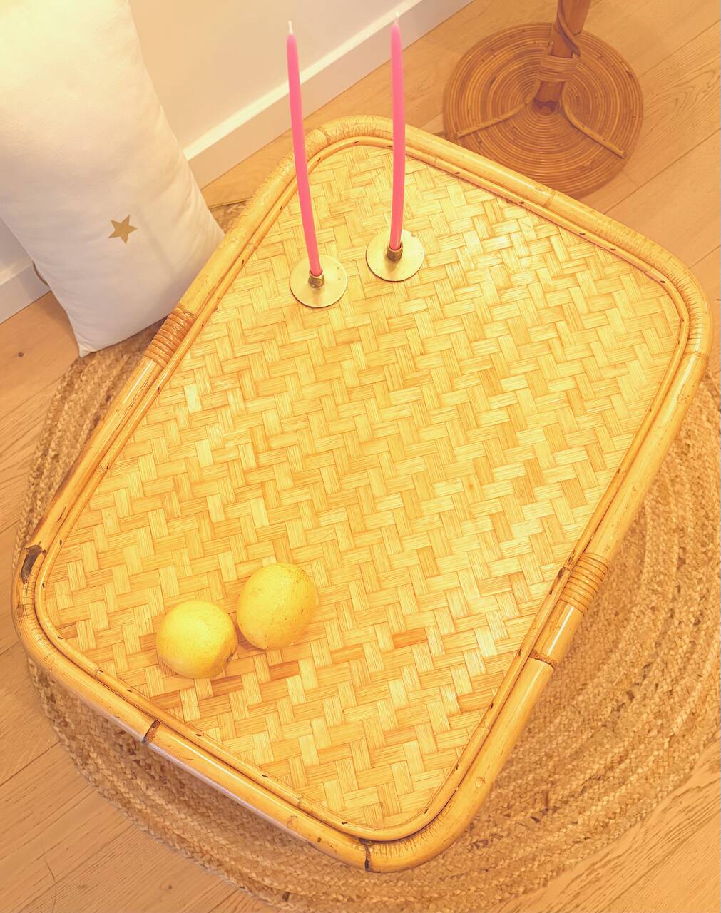 Vintage rattan coffee table