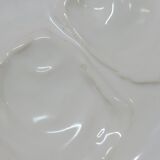 6 white oyster plates in Saint St Amand earthenware slip France