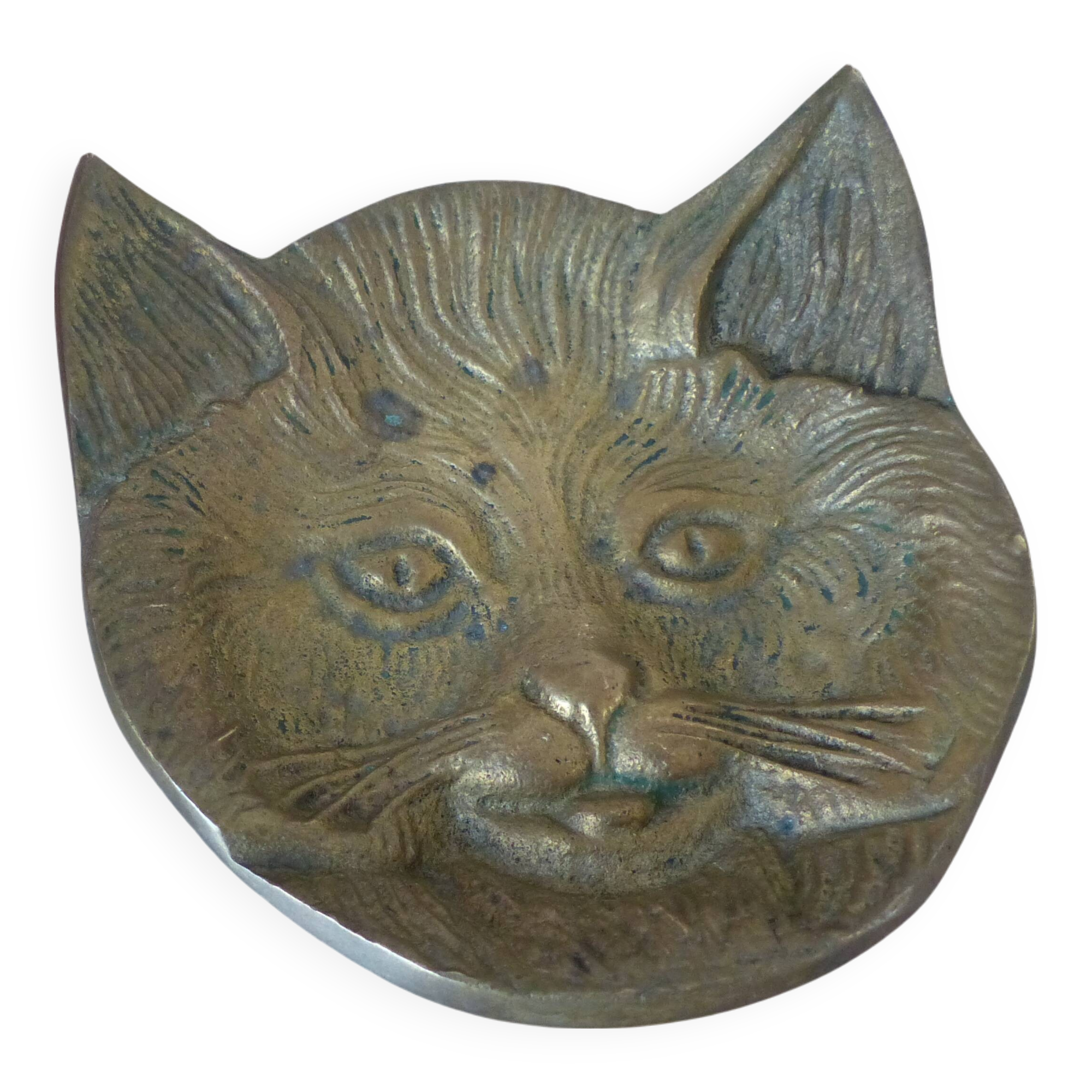 Vintage brass cat ashtray