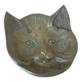 Vintage brass cat ashtray