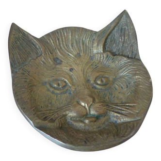 Cendrier chat en laiton vintage