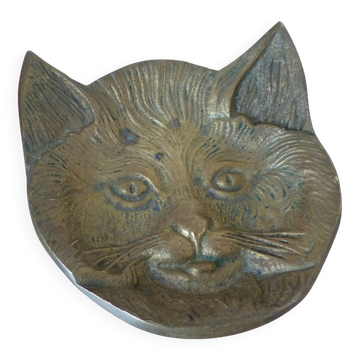 Cendrier chat en laiton vintage