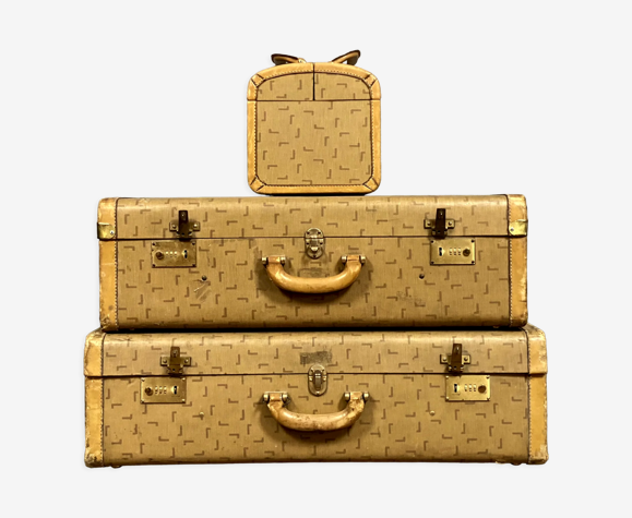 Ensemble de bagages Lancel Paris comprenant 2 valises circa 1980