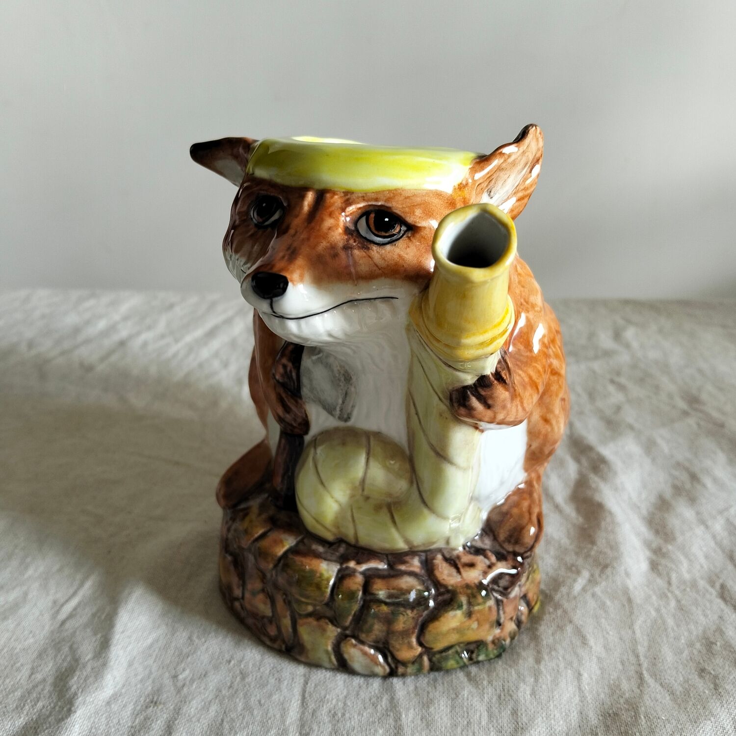 Théière anglaise renard cottagecore vintage Staffordshire céramique