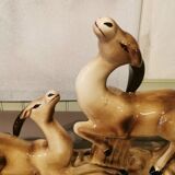 Couple of art deco ceramic antelopes