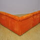 Orange corduroy modular sofa, 70s