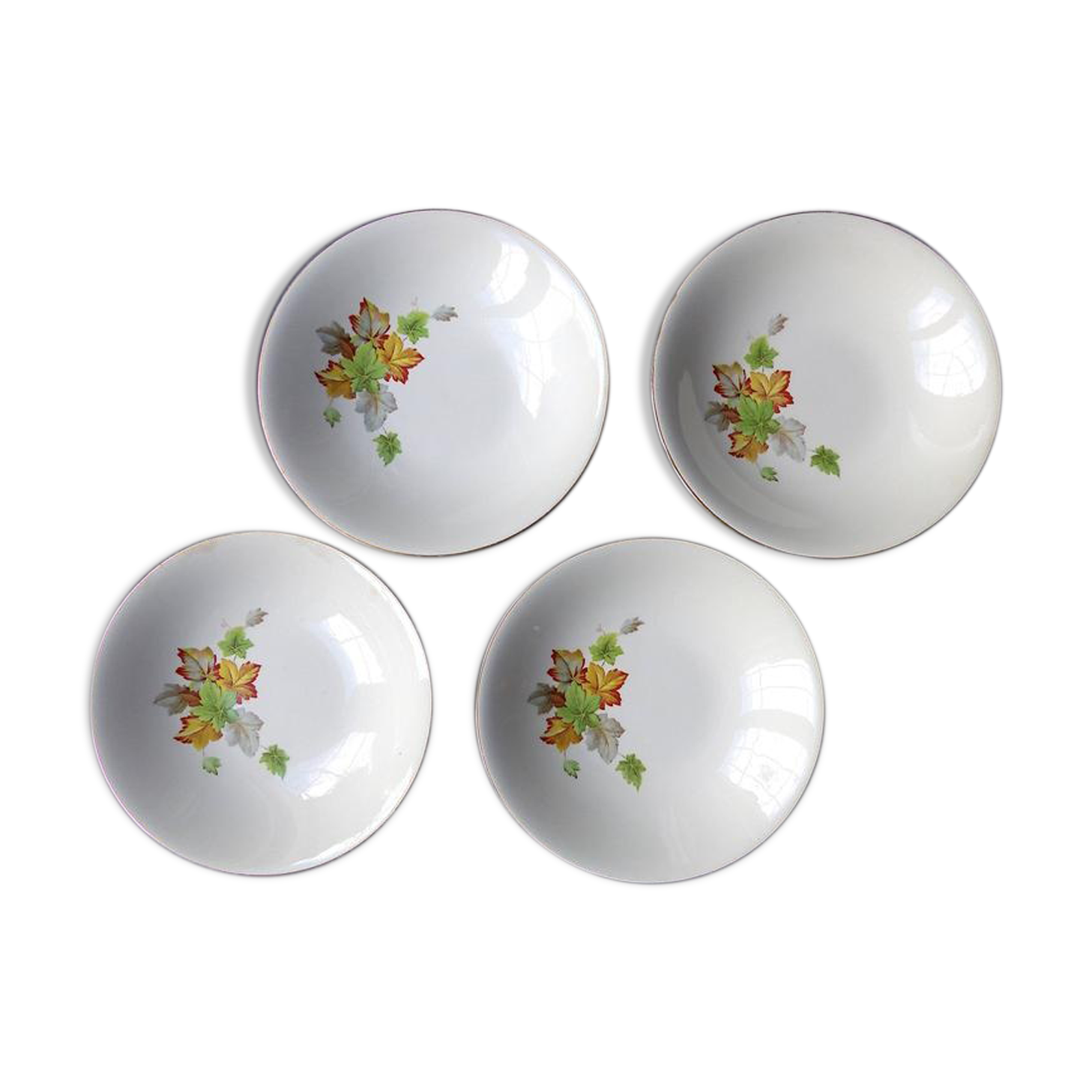 4 Gien "primefleur" hollow porcelain plates