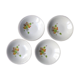 4 Assiettes porcelaines creuses primefleur de Gien