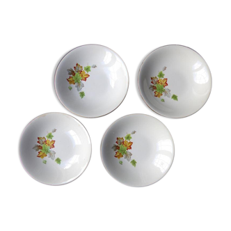 4 Assiettes porcelaines creuses primefleur de Gien