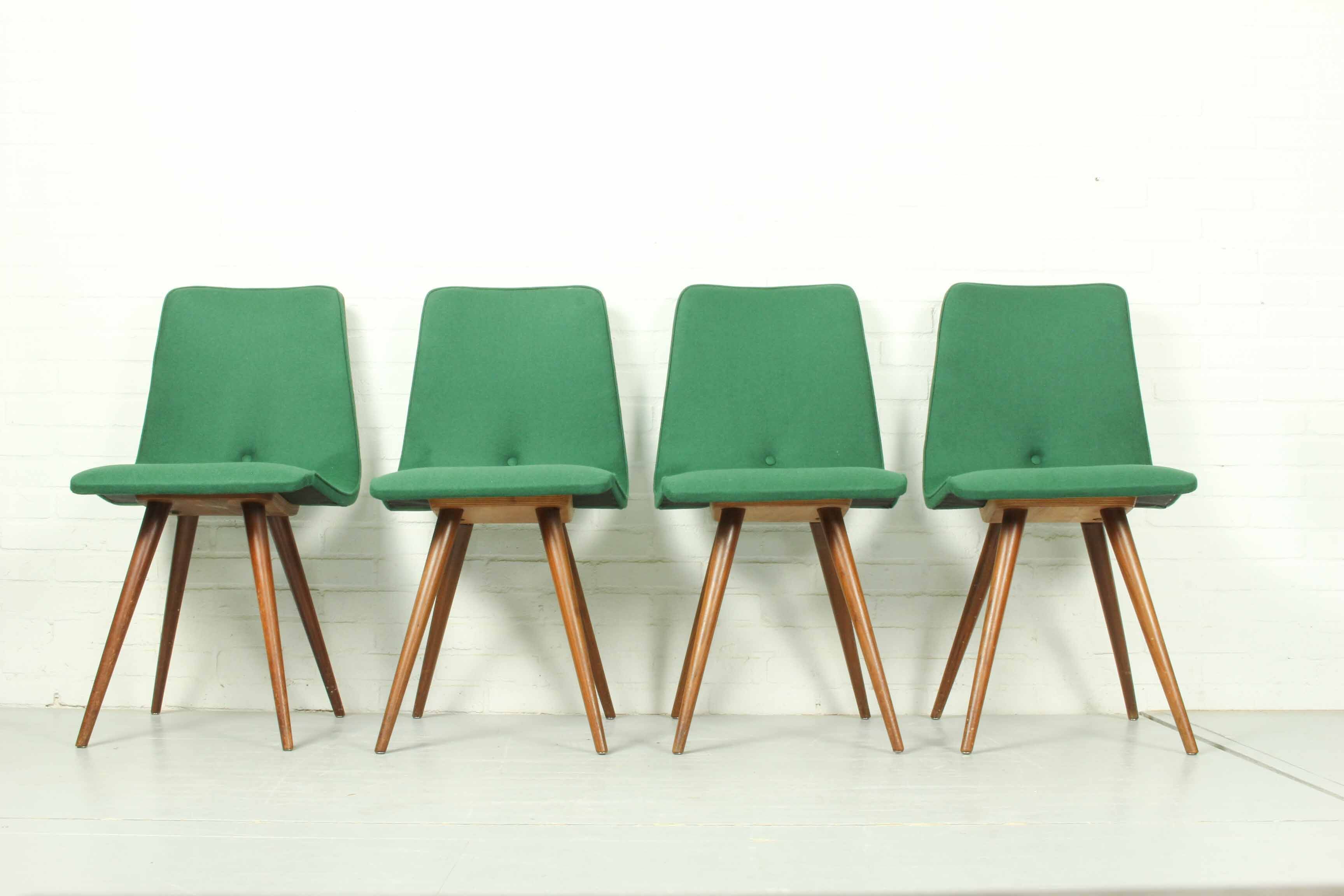 Set of 4 Teak Dining Chairs by van Os, 1950s