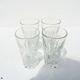 4 old transparent glass pastis glasses