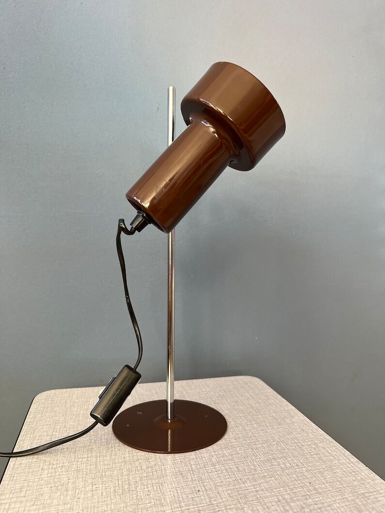 Lampe de bureau space age ajustable marron