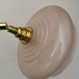 Vintage pink glass lampshade wall lamp