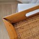 Square vintage serving tray in bamboo and wicker