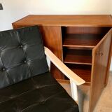 Low vintage blond walnut buffet