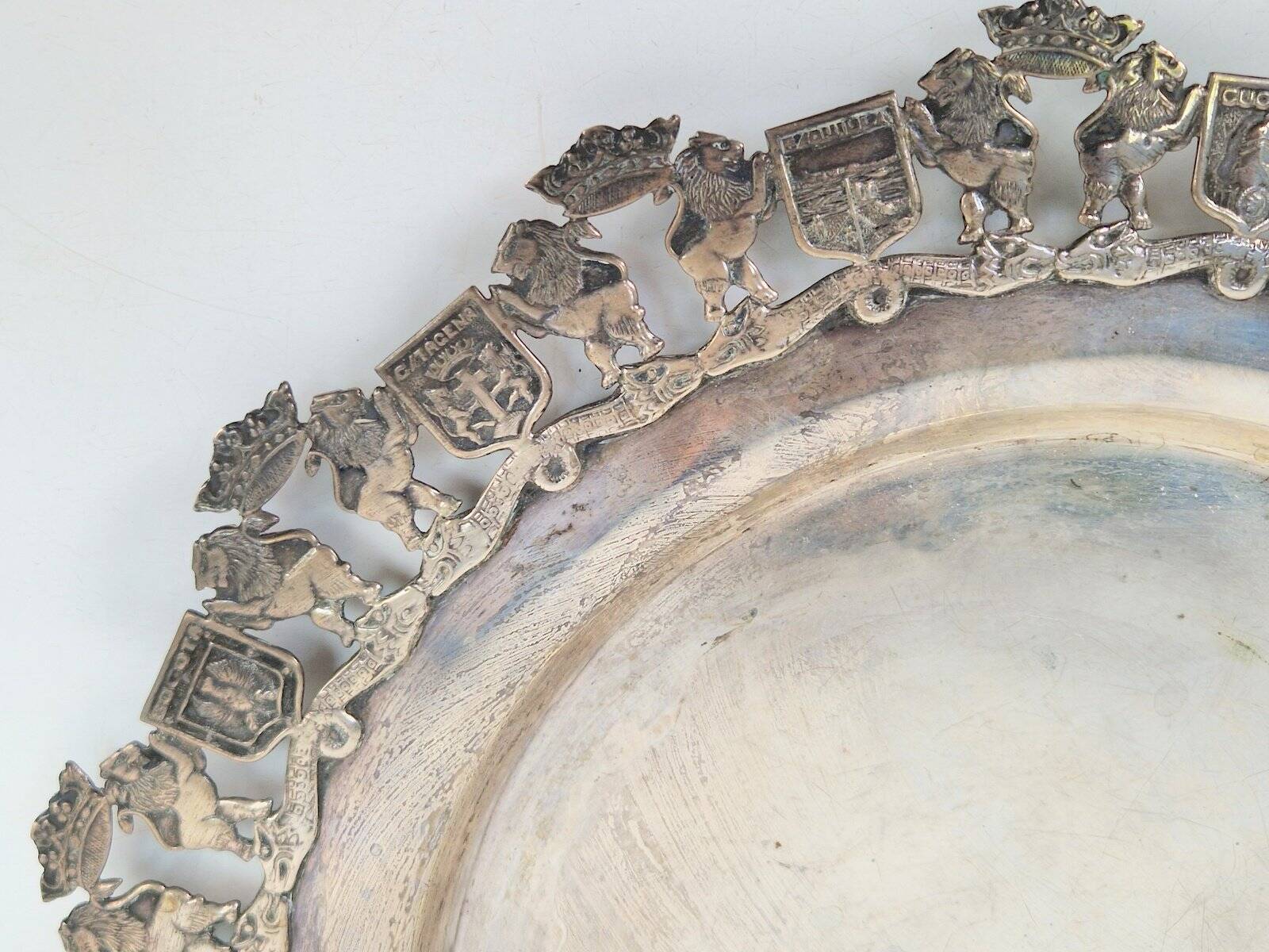 900 Pure Silver Platter from Florentina, Bogota, Colombia, 1970s