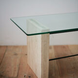Travertine Marble Table with glass