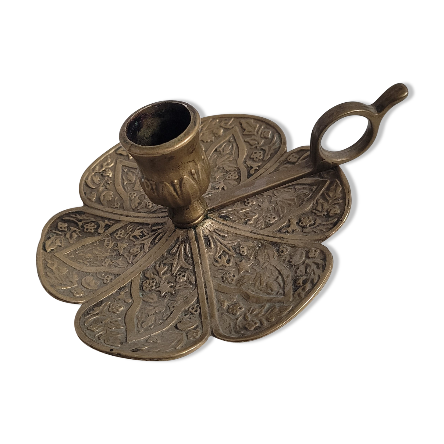 Brass candle holder flowers