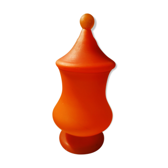 Bonbonnière en pâte de verre orange