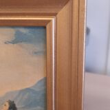 Gilded wall frame 15.5 x 19.5 cm, reproduction "the harvest" or "autumn" by goya