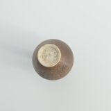 Small Mid-Century Scandinavian Modern Collectible Brown Stoneware Vase by Gunnar Borg, Set of 4