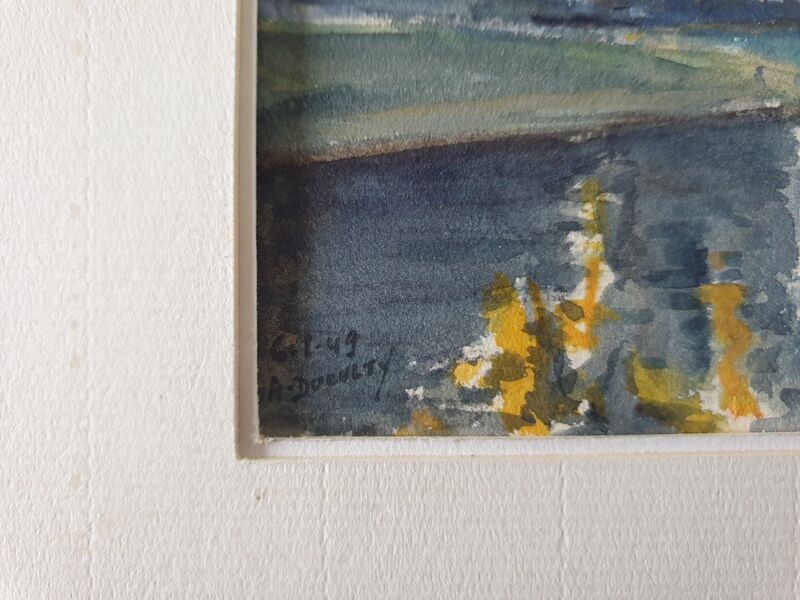 André Duculty (1912-1990) Watercolor on paper "The Saint Louis bridge in Paris" Signed lower left