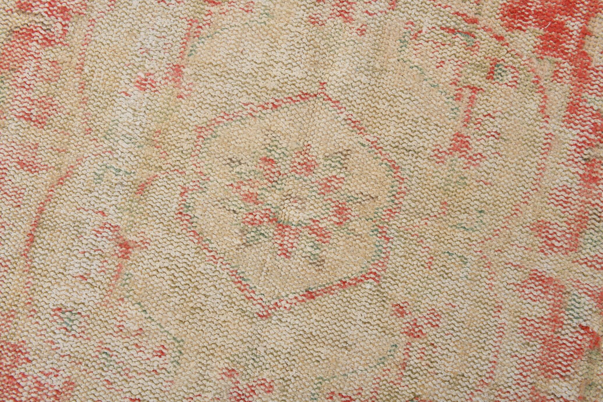 6x10 Pale Red Cream Turkish Vintage Rug,  172x295Cm SK 21080