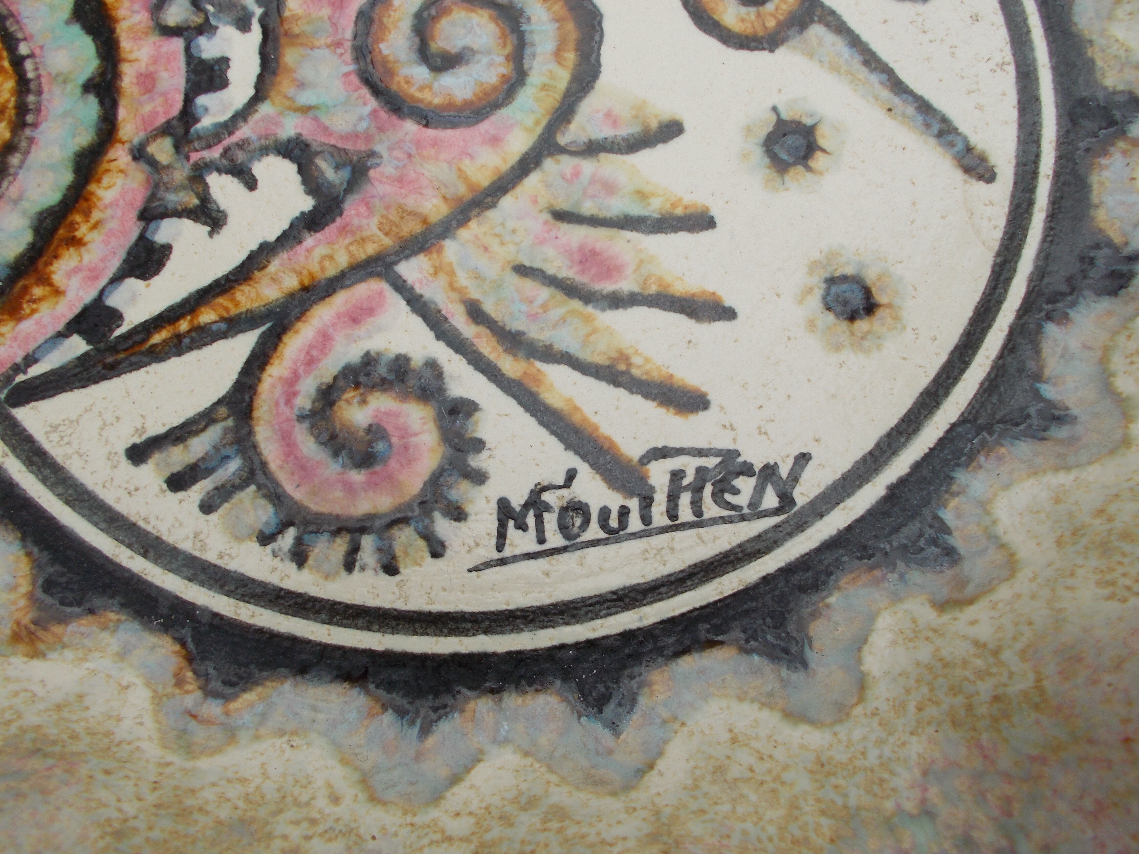 Faience Quimper plate signed Paul Fouillen