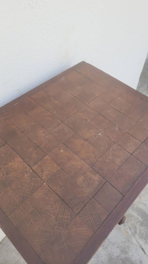 Billot de Boucher table de préparation en bois ancien