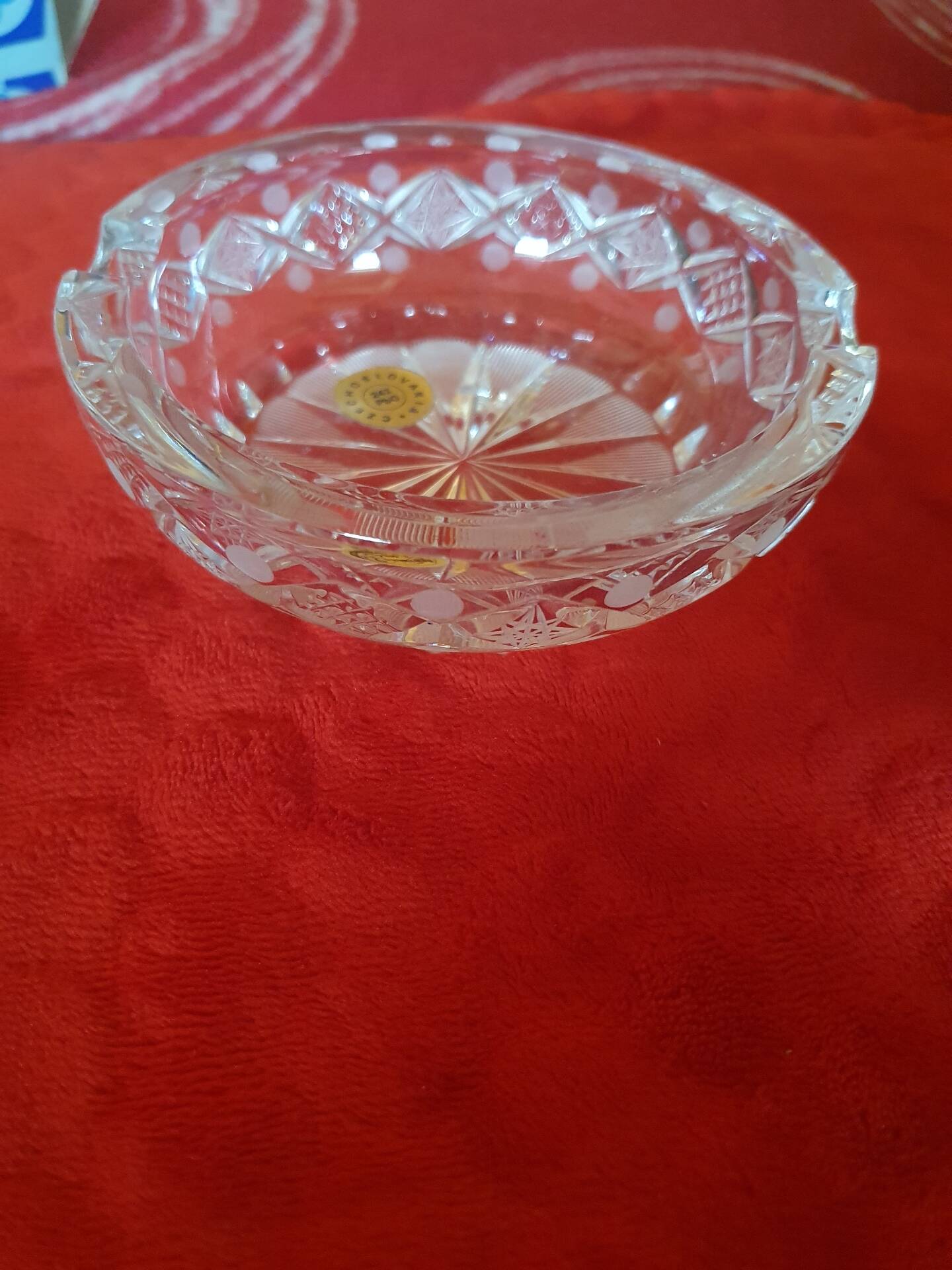 Cendrier en cristal de Bohême vintage