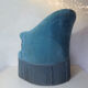 Fauteuil crapaud velours bleu