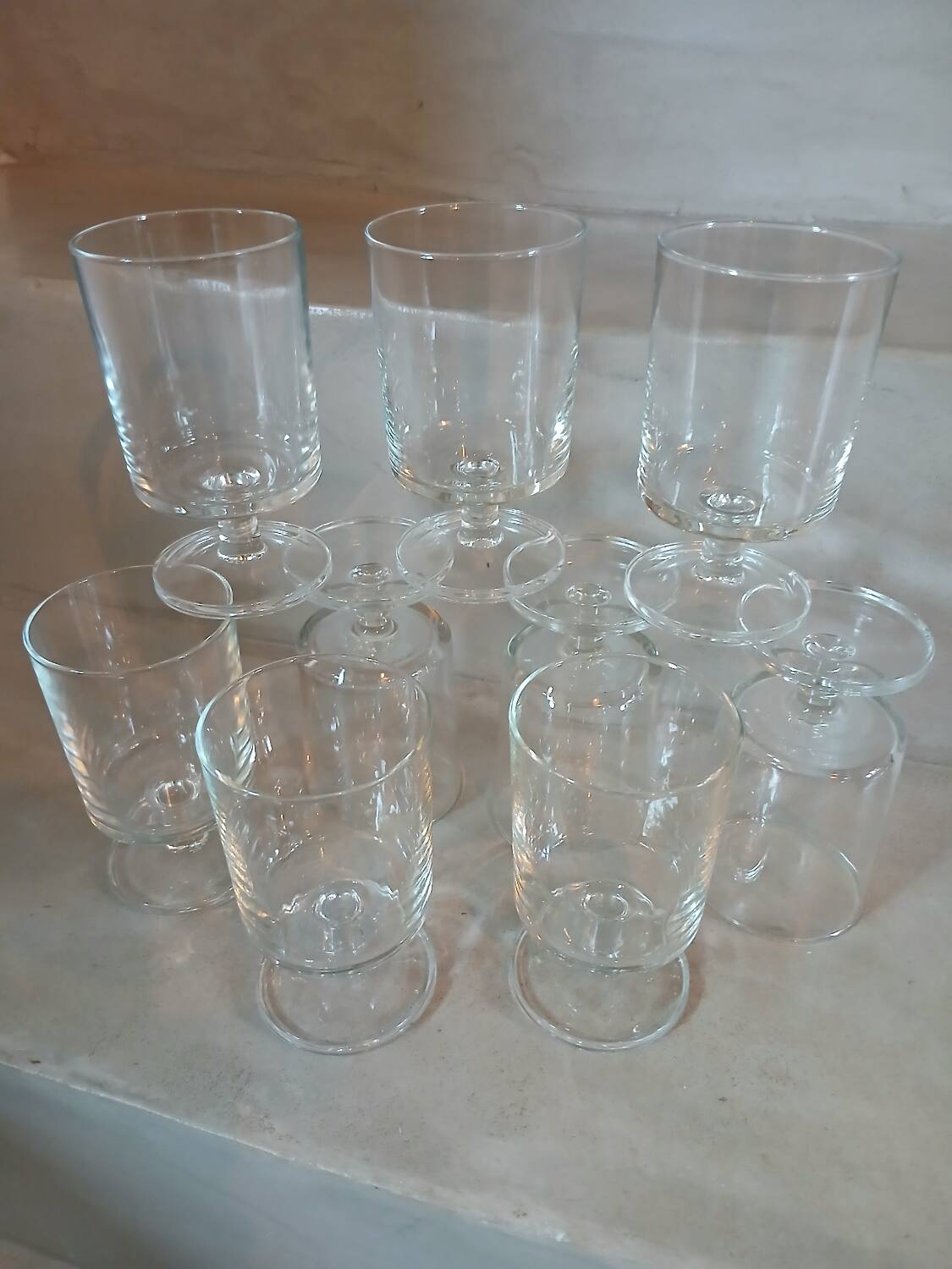 9 vintage stemmed glasses
