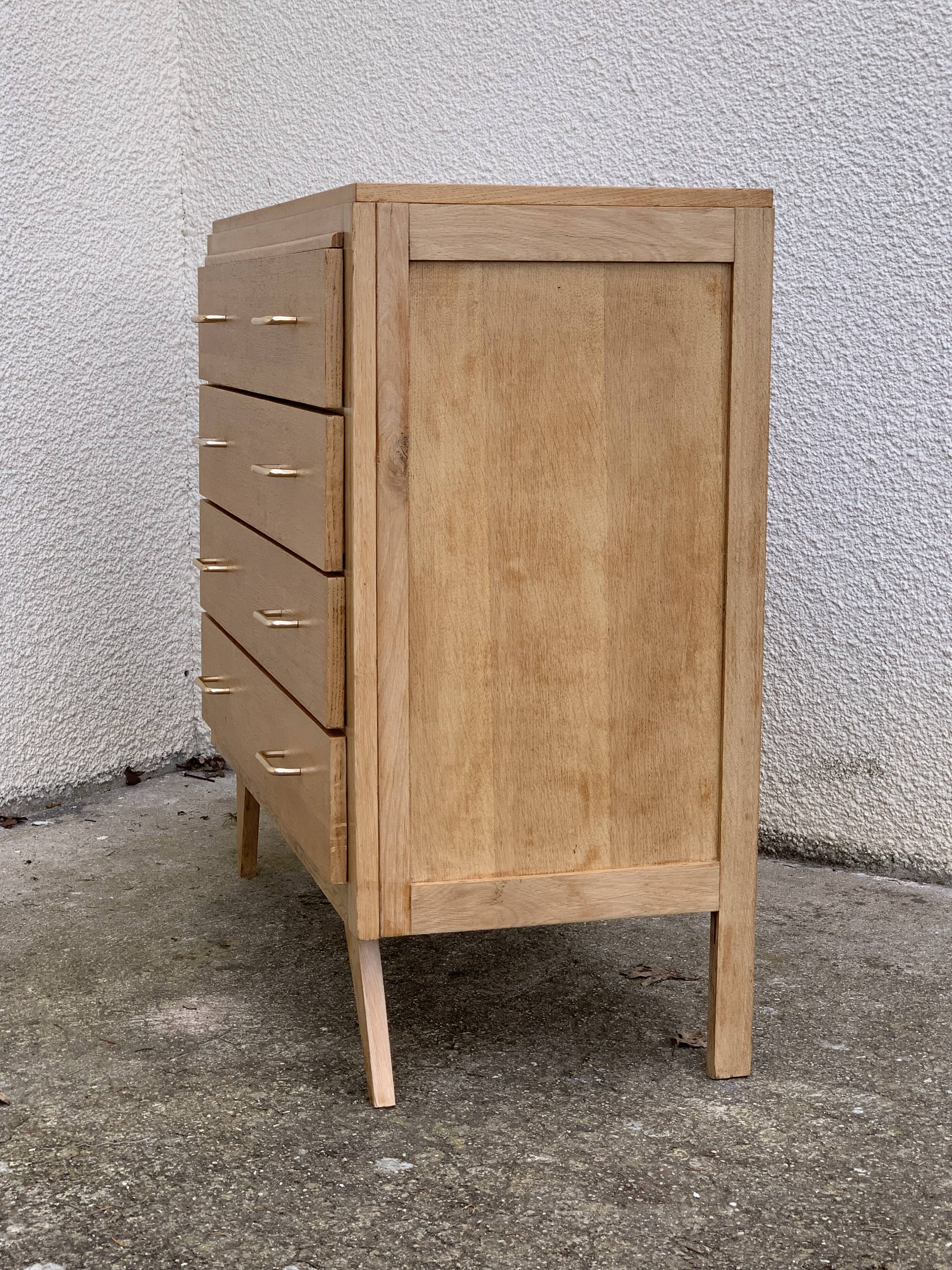 Chest of drawers feet compass raw wood 1950