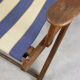 Chaise longue italienne pliable vintage en bois et tissu, années 80