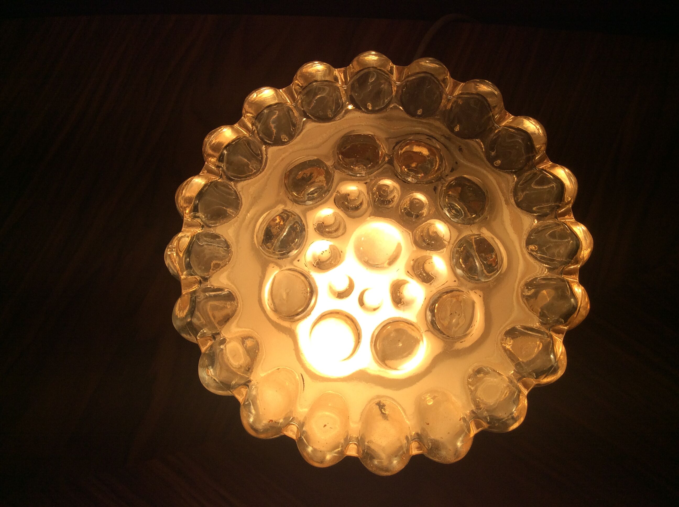Limburg bubble ceiling light made of vintage amber glass from the 60's and 70's