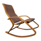 Rocking-chair Art déco en bois cintré et tissu, Tchécoslovaquie 1930