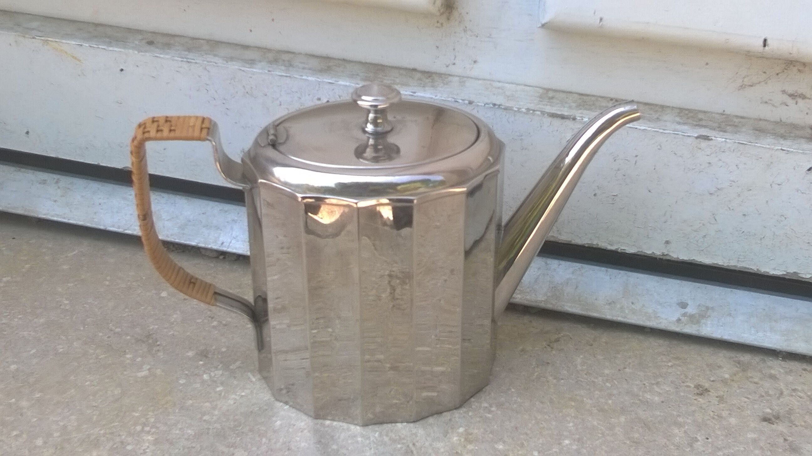 Silver metal teapot WMF year 1960