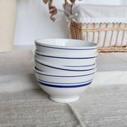 4 vintage Italian porcelain bowls – Blue bistro style border