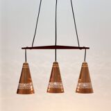 Mid-Century Scandinavian Copper & Teak Pendant by Hans-Agne Jakobsson, 1950s