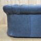 English Chesterfield 3-seater sofa in blue leather from the 1980s