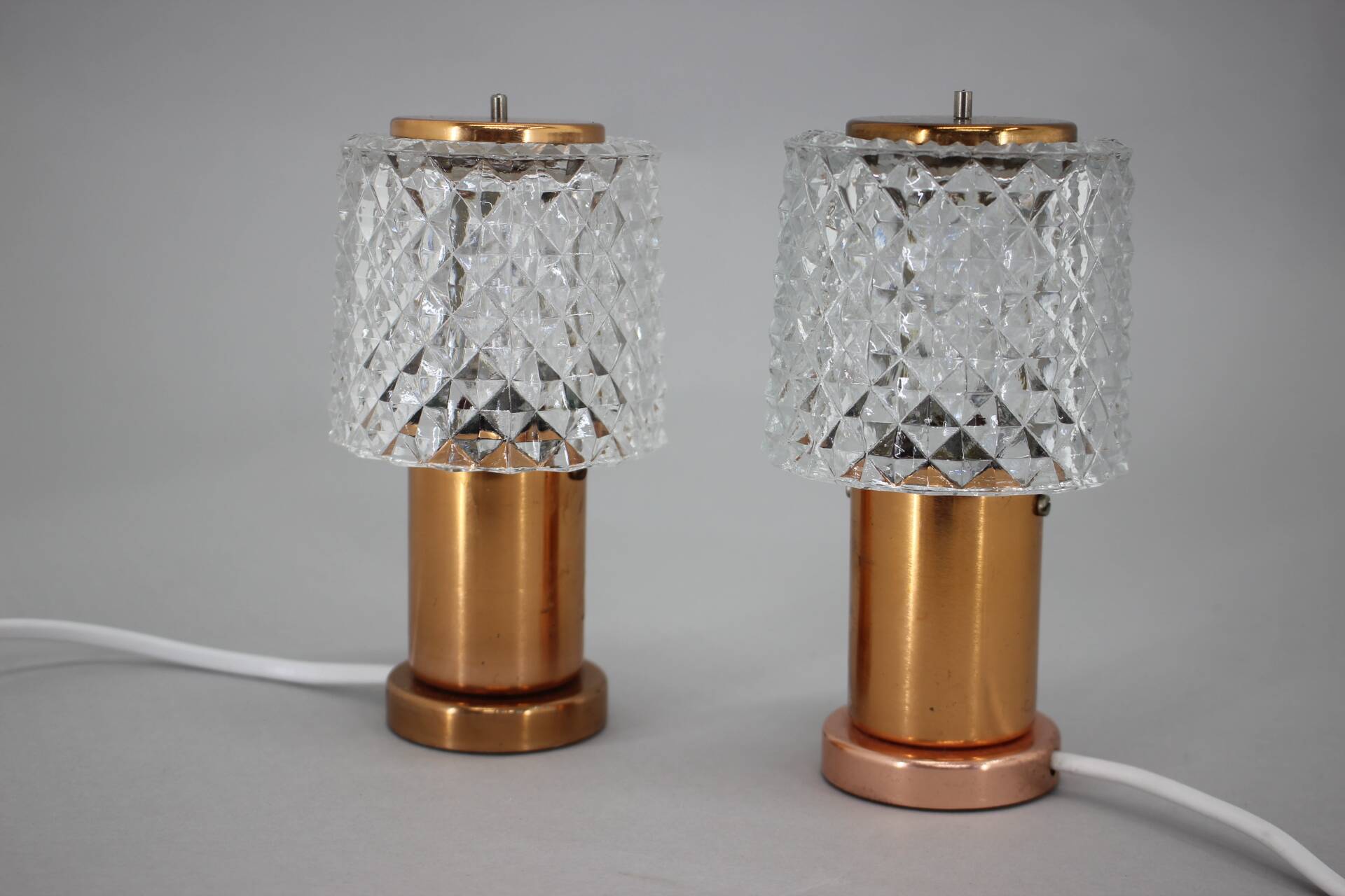 Pair of Table Lamps in Copper by Kamenicky Senov, Czechoslovakia