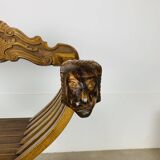 Florentine Savonarola folding chair, wood, Renaissance style