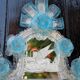 Venetian mirror in colourless and blue Murano glass, circa 1930.